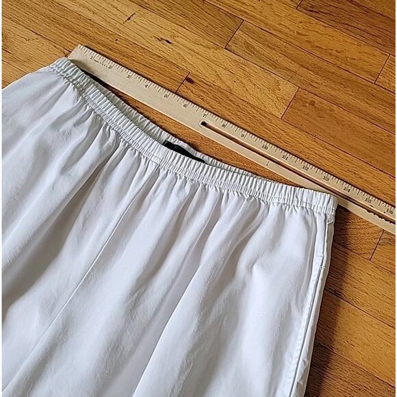 Cut Loose White Tencel Cropped Barrel Pants High Rise Pull On Beach Coastal - Picture 6 of 13